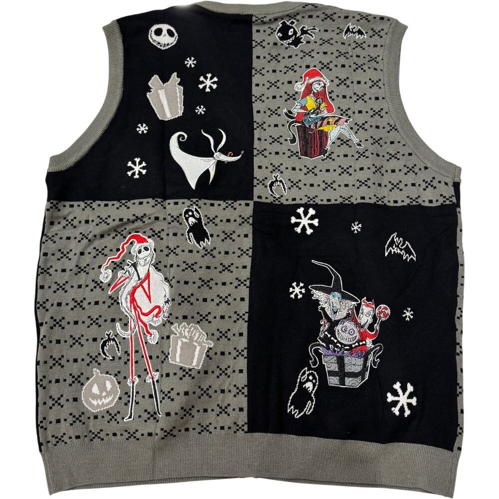 Disney Nightmare Before Christmas Sweater Vest 2X BoxLunch Jack Sally Holiday NW